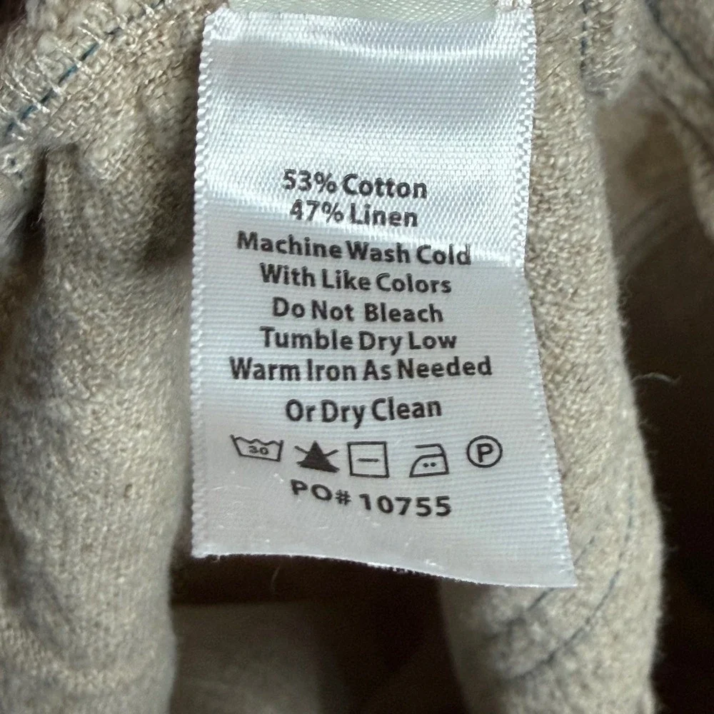 32 Bar Blues Drifter Cotton‎ Linen Blend Pants Drawstring Tan Men's Size Medium